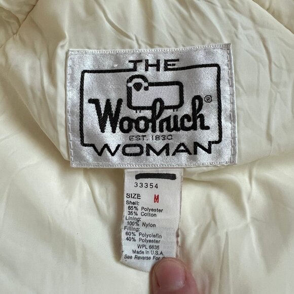 Vtg 80s Woolrich Women’s Coat Parka Detachable Hood Blue Winter USA Size M - Picture 4 of 6